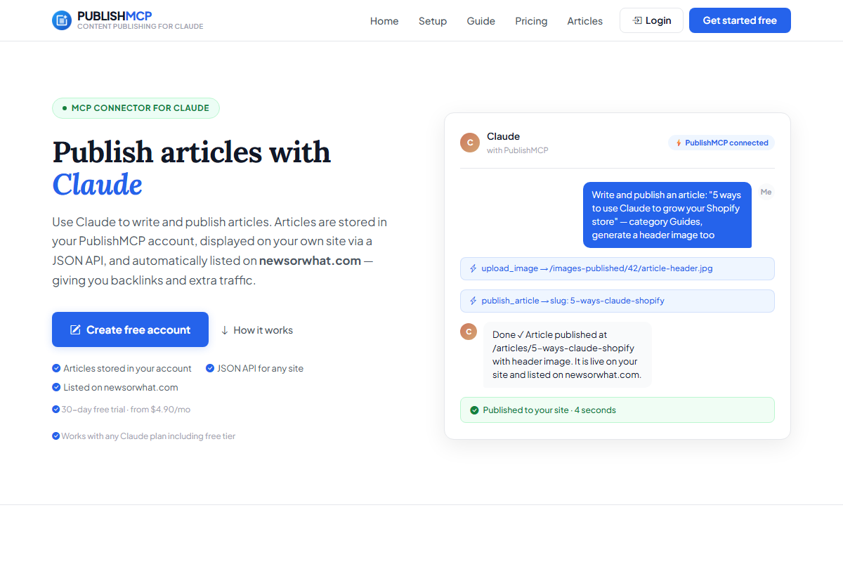 PublishMCP screenshot